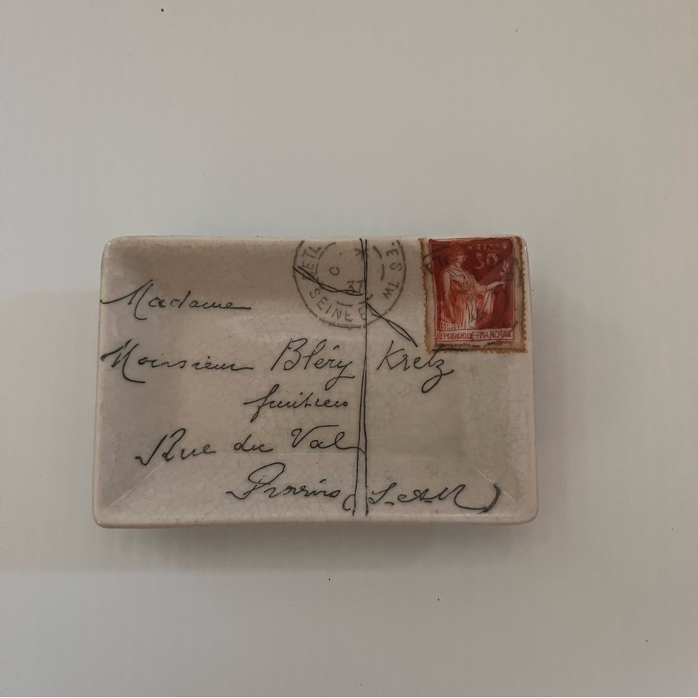 Adorable “Vintage” Letter Small Trinket Dish